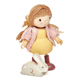 tender leaf - Κούκλα ξύλινη η Έιμι και το κουνέλι της. TL8146